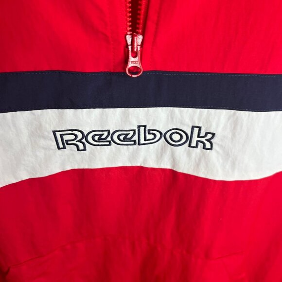 Reebok Men's Retro Colorblocked Quarter-Zip Popover - Red/navy/white Size XL - Picture 2 of 8